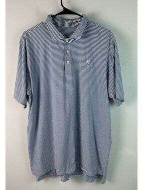 Bakers Bay Golf Club B Draddy Polo Blue White Stripe Mens  Xl